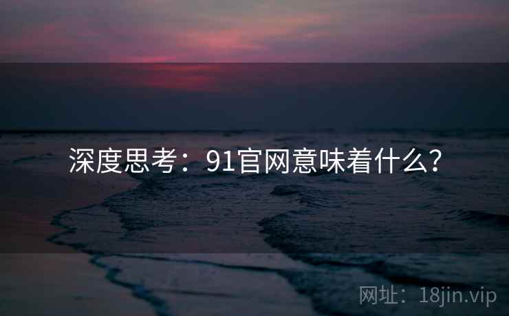 深度思考：91官网意味着什么？